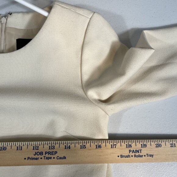 J Crew Dress Womens Size 4 Ivory Double Front‎ Zipper Long Sleeve Poly Viscose - Picture 7 of 10